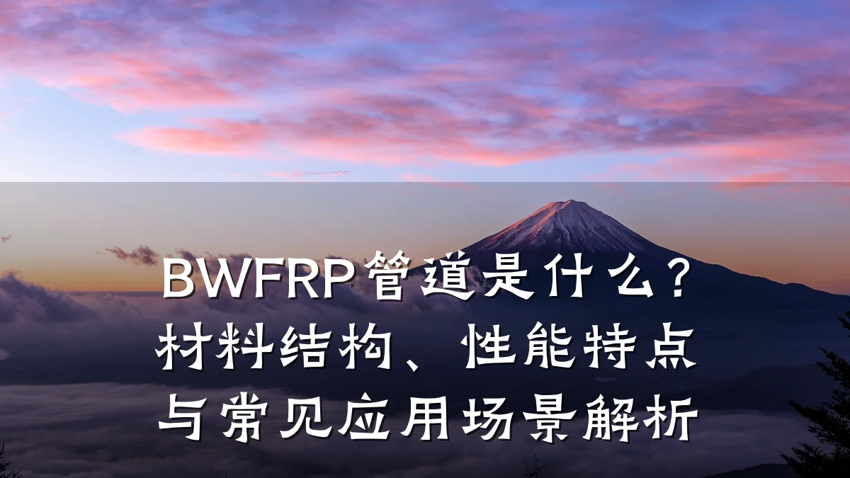 BWFRP管道是什么?材料结构、性能特点与常见应用场景解析