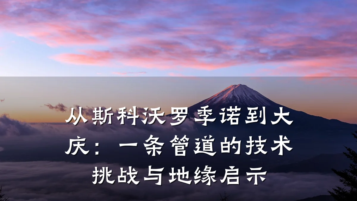 从斯科沃罗季诺到大庆:一条管道的技术挑战与地缘启示