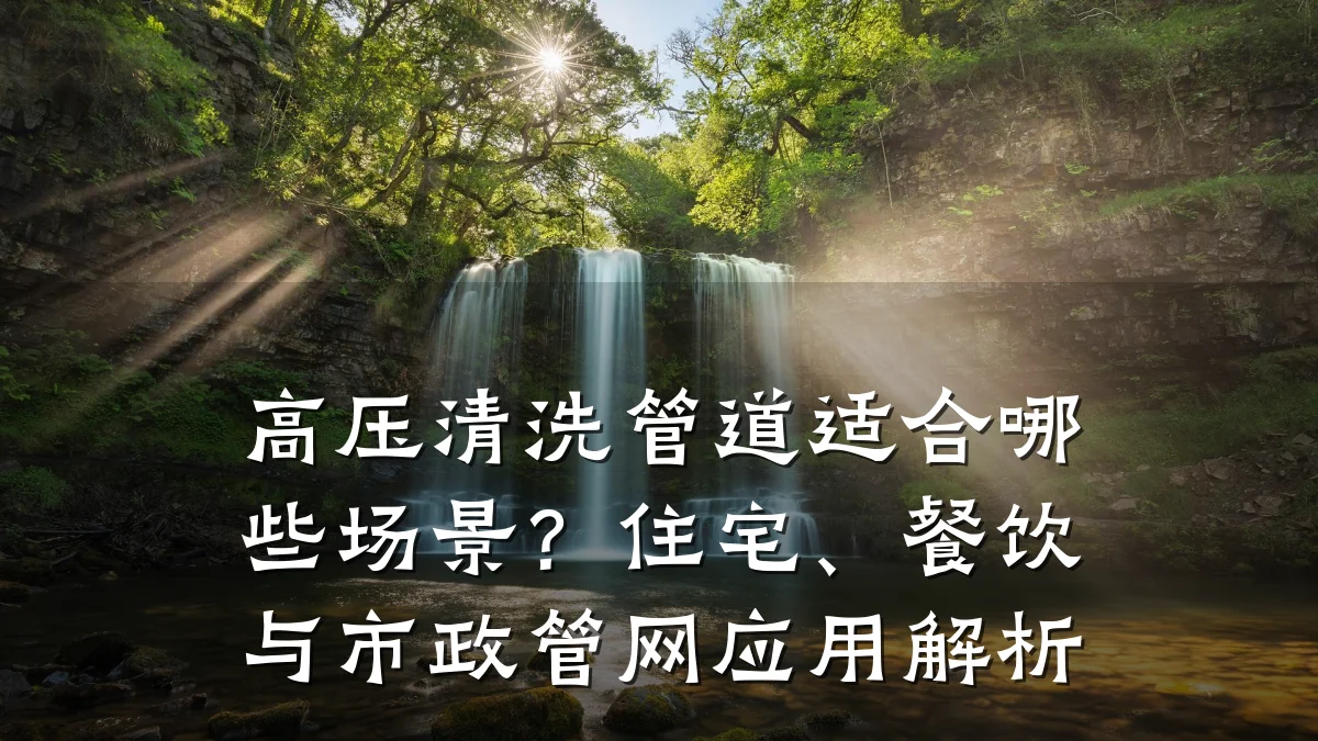 高压清洗管道适合哪些场景?住宅、餐饮与市政管网应用解析