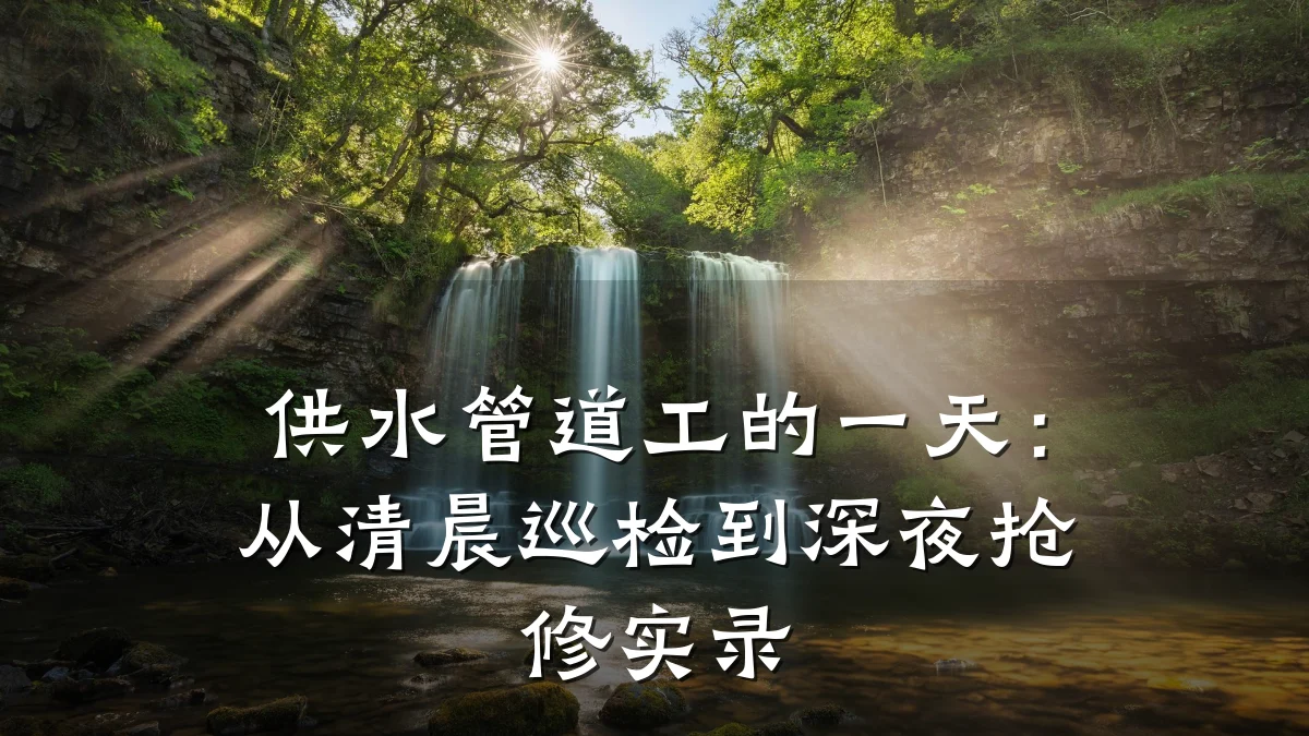 供水管道工的一天:从清晨巡检到深夜抢修实录