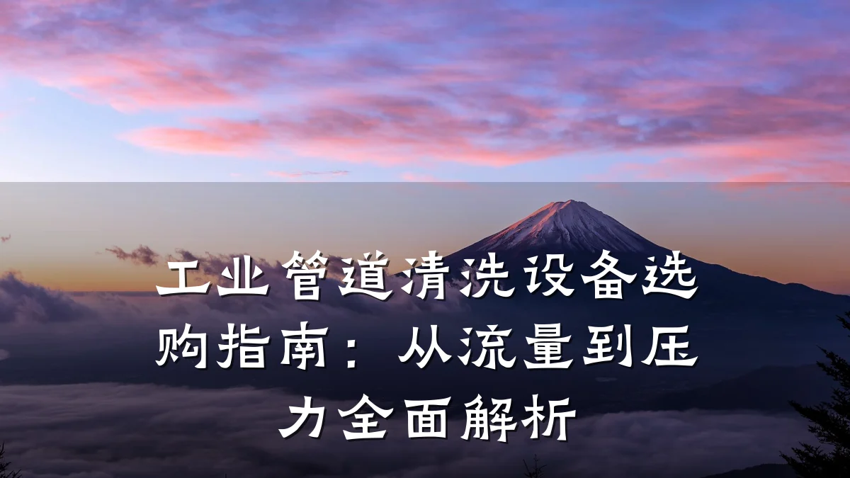 工业管道清洗设备选购指南:从流量到压力全面解析