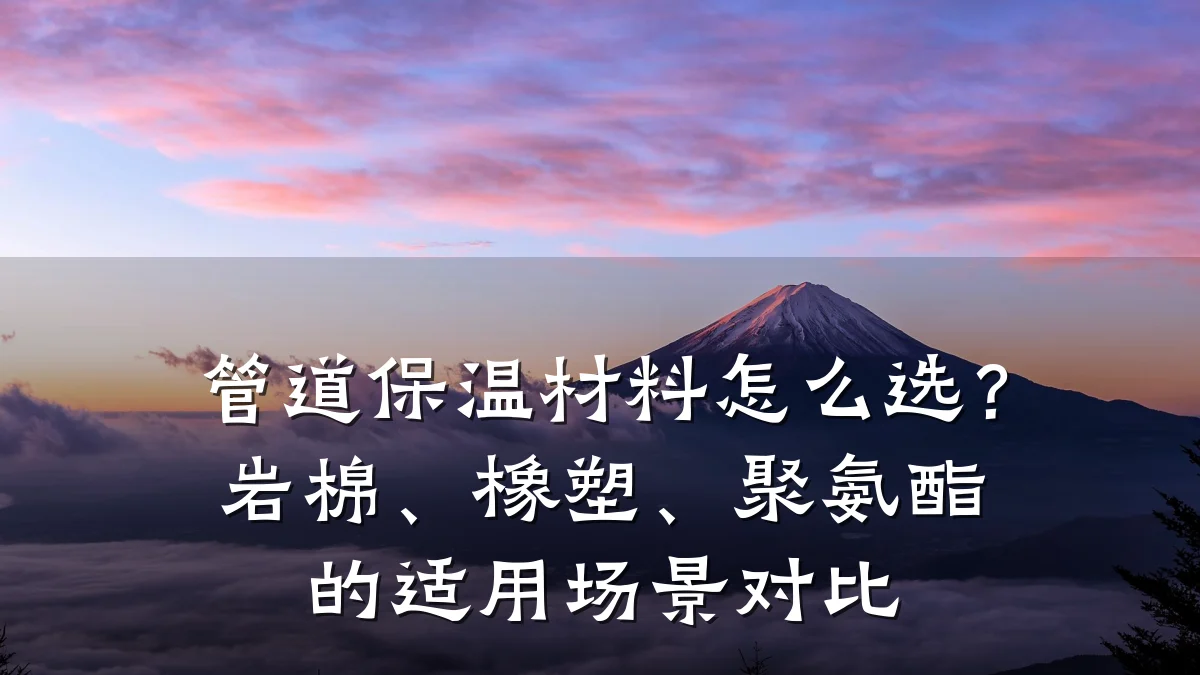 管道保温材料怎么选?岩棉、橡塑、聚氨酯的适用场景对比