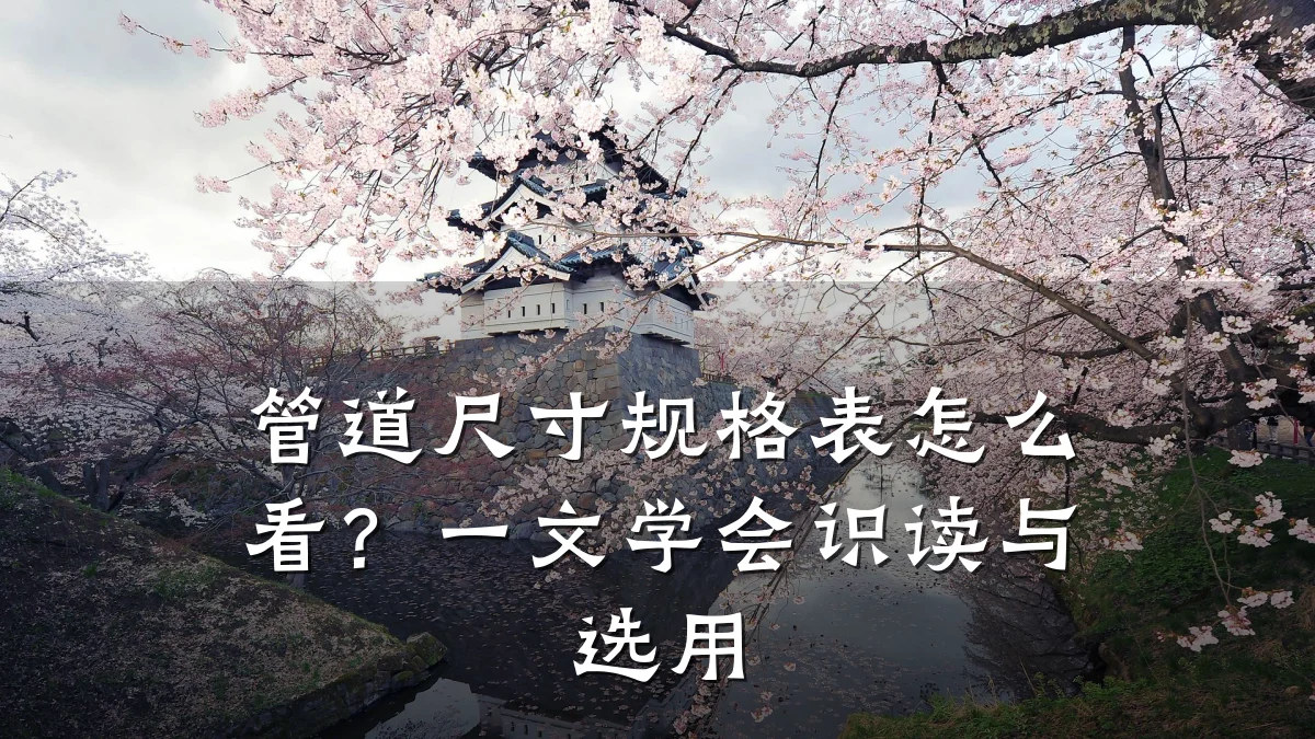 管道尺寸规格表怎么看?一文学会识读与选用