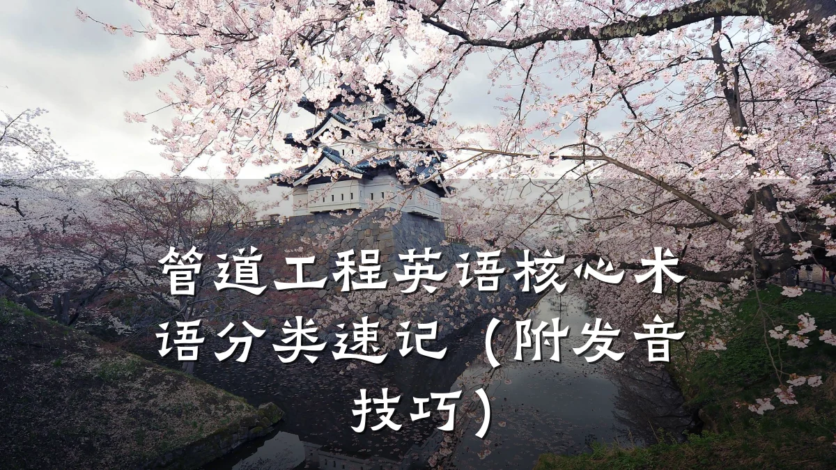 管道工程英语核心术语分类速记(附发音技巧)