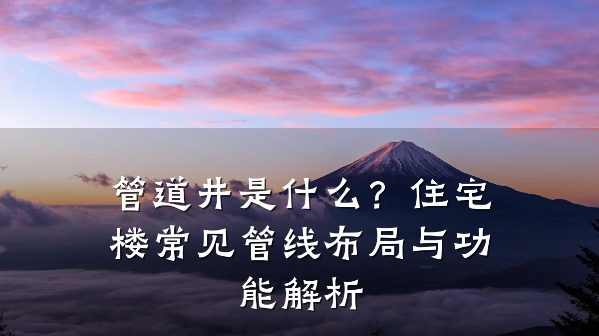 管道井是什么?住宅楼常见管线布局与功能解析