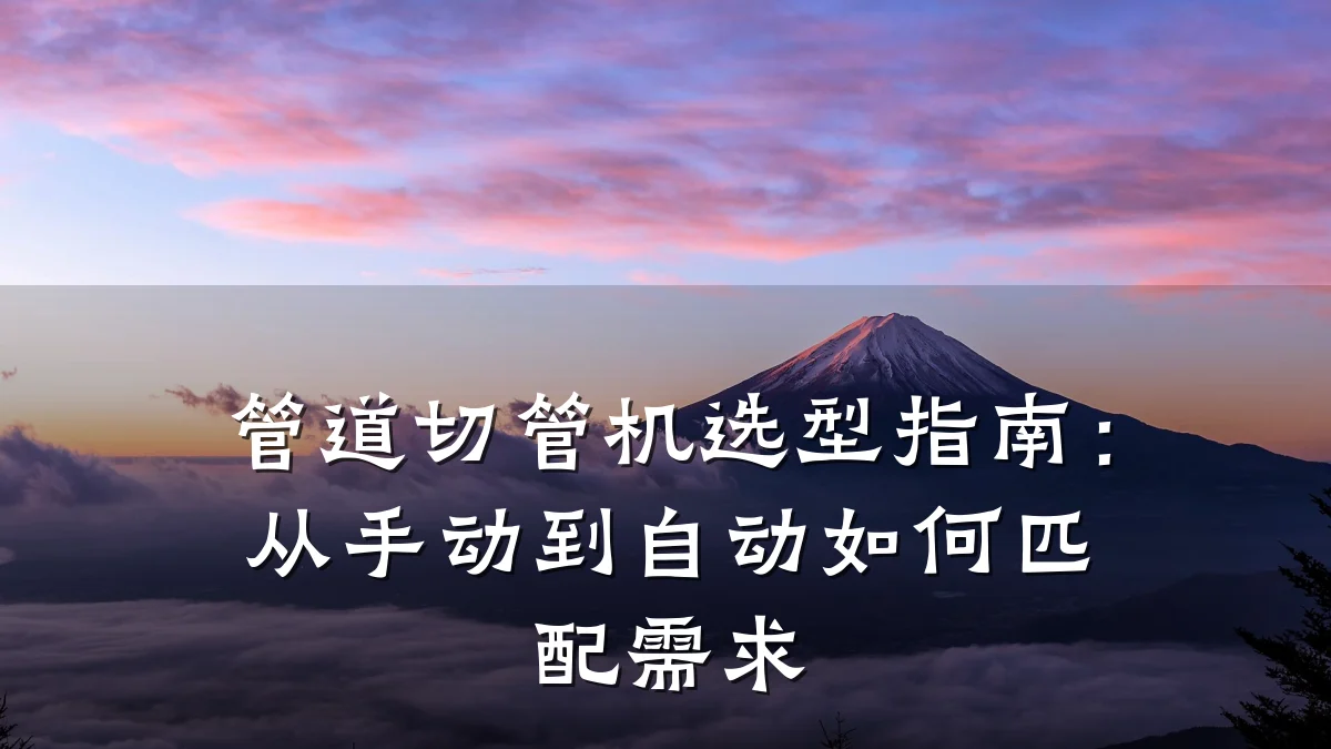 管道切管机选型指南:从手动到自动如何匹配需求