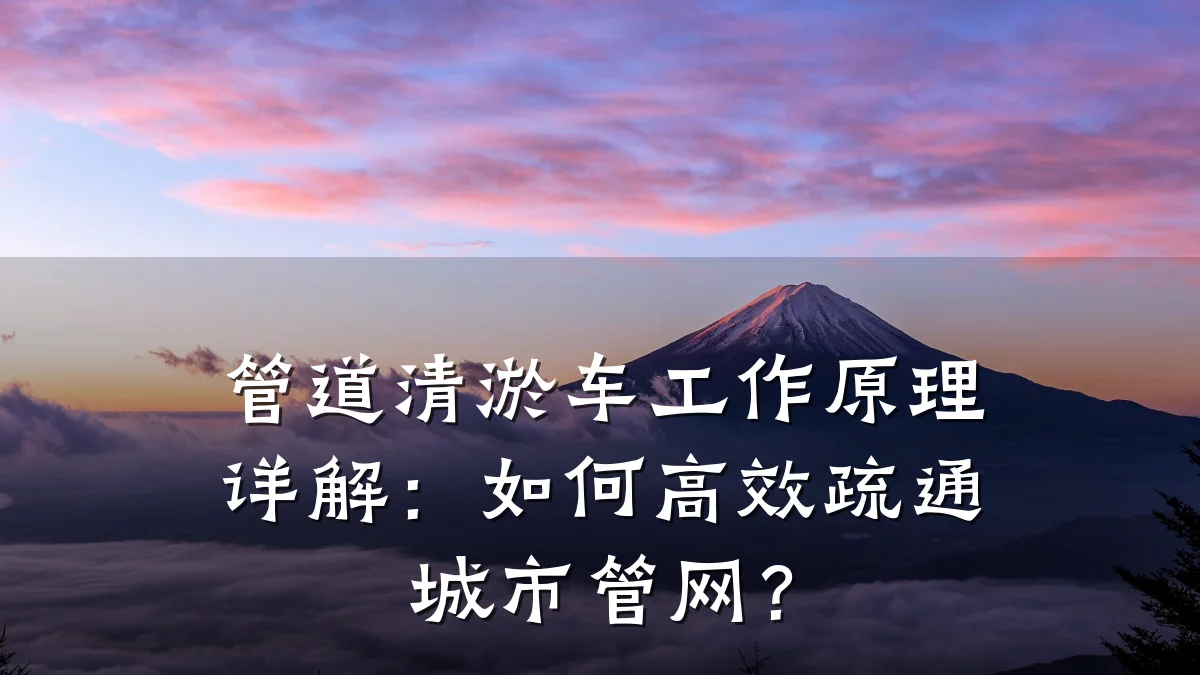 管道清淤车工作原理详解:如何高效疏通城市管网?