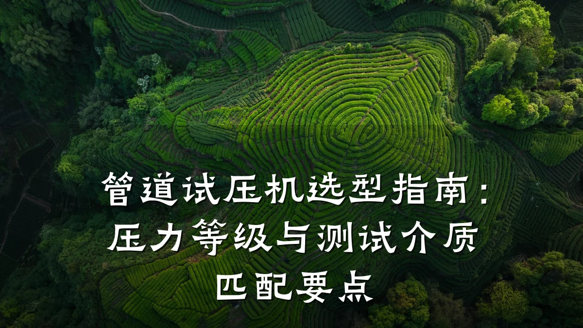 管道试压机选型指南:压力等级与测试介质匹配要点