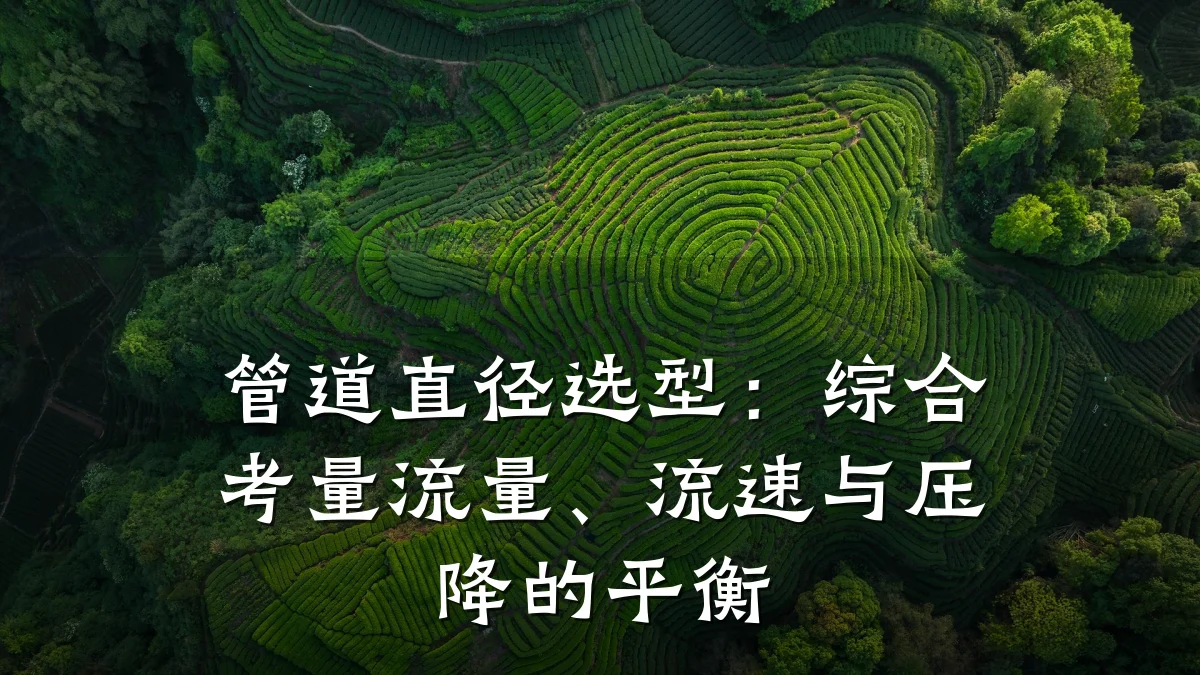 管道直径选型:综合考量流量、流速与压降的平衡
