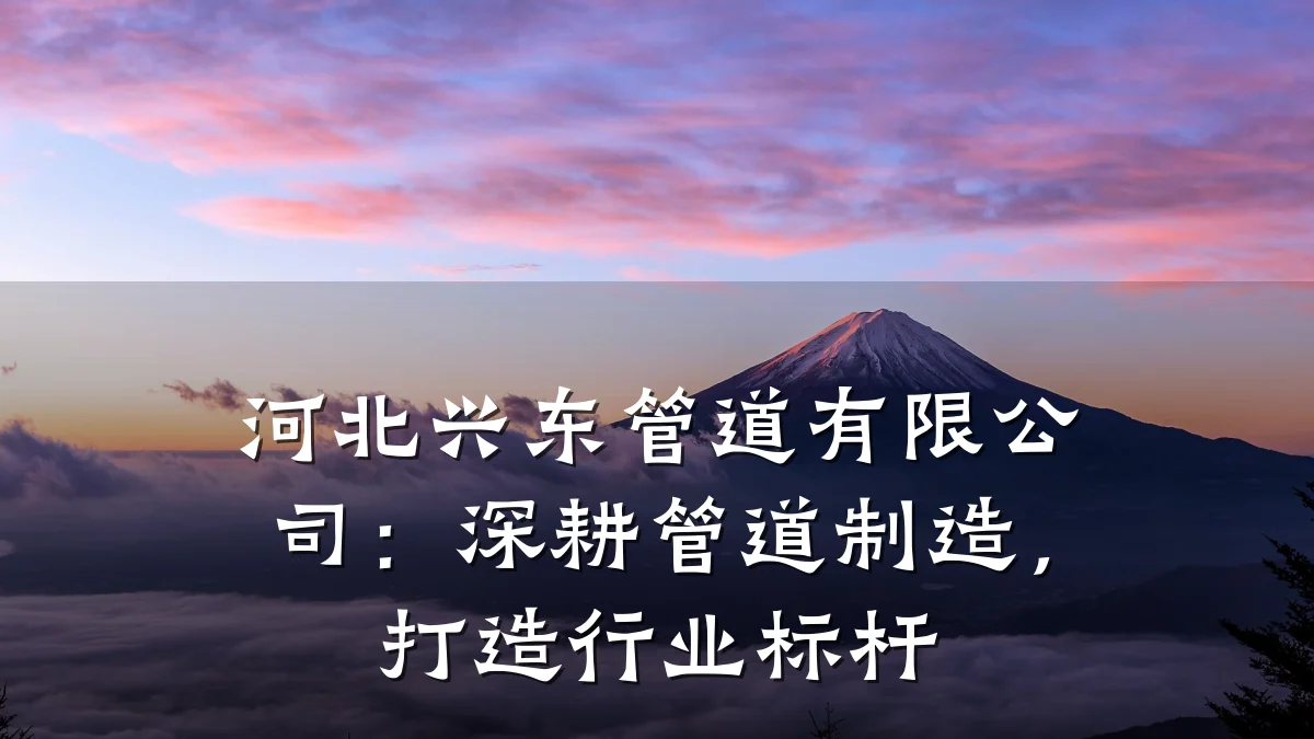 河北兴东管道有限公司:深耕管道制造,打造行业标杆