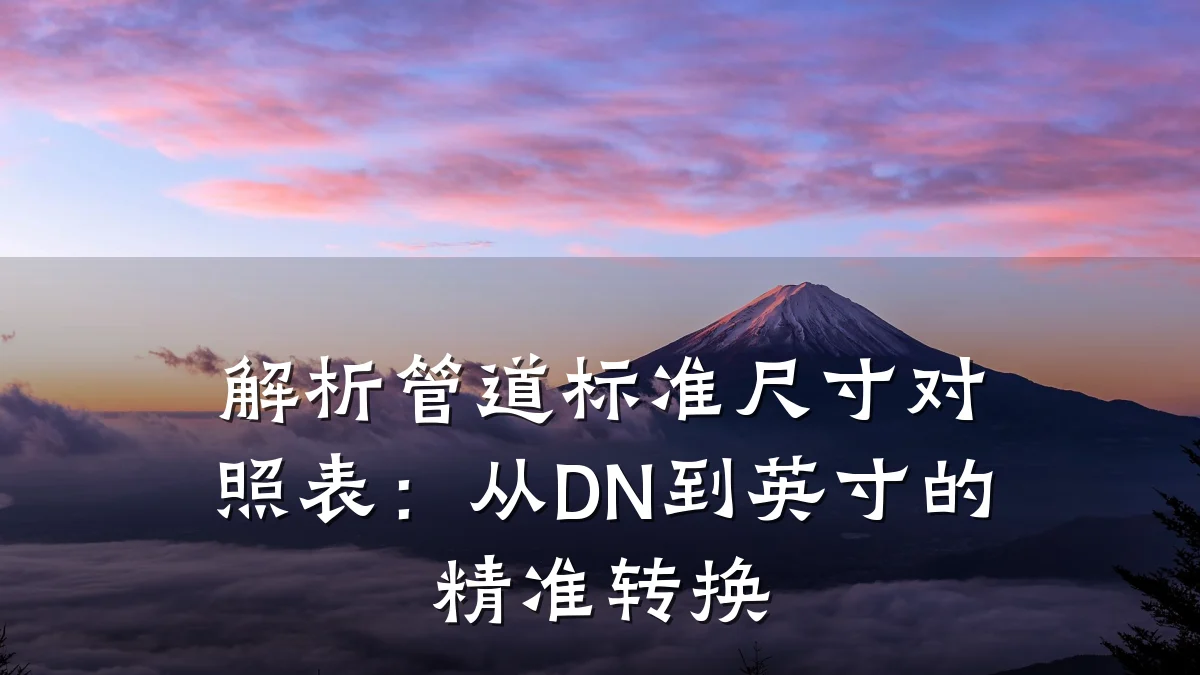 解析管道标准尺寸对照表:从DN到英寸的精准转换