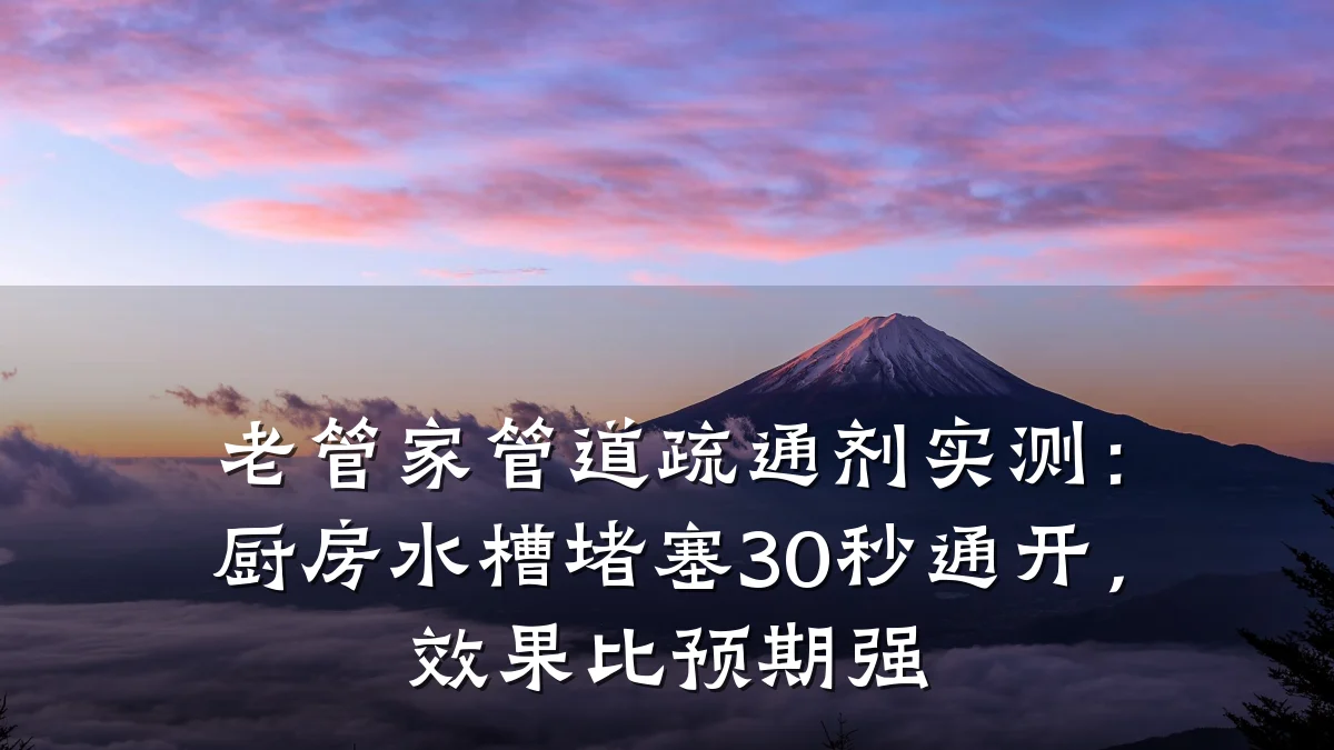 老管家管道疏通剂实测:厨房水槽堵塞30秒通开,效果比预期强