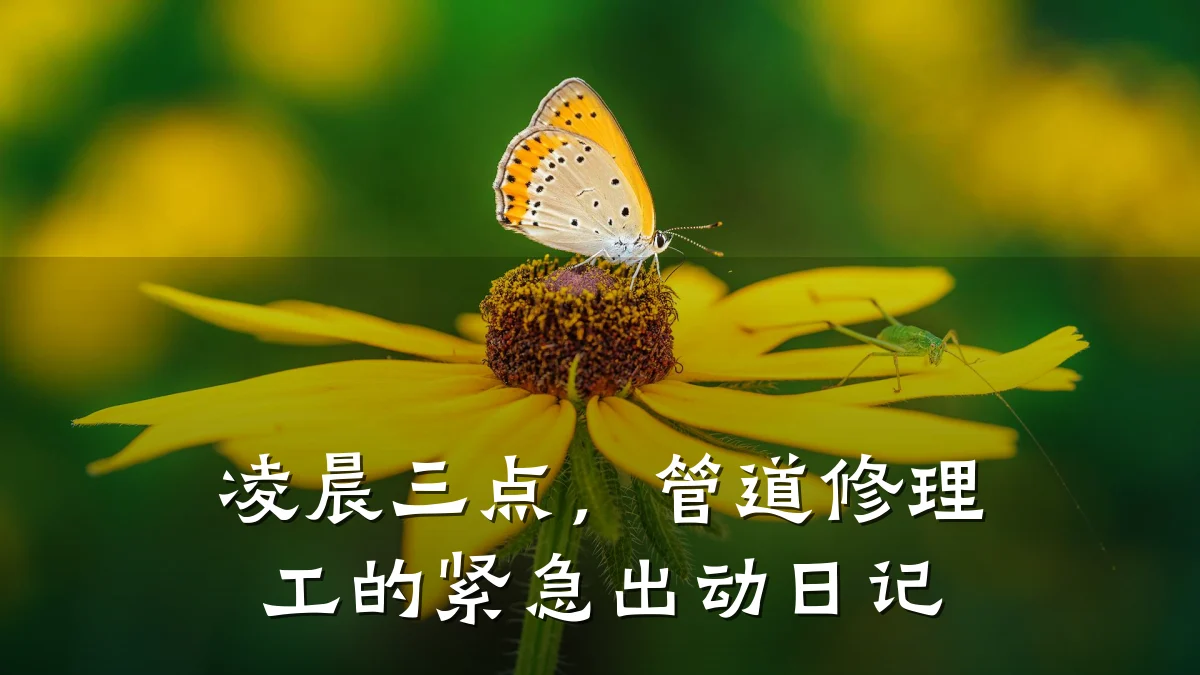 凌晨三点,管道修理工的紧急出动日记