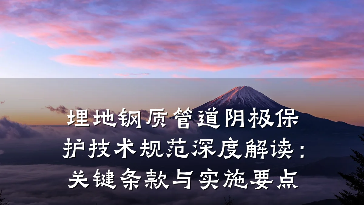 埋地钢质管道阴极保护技术规范深度解读:关键条款与实施要点