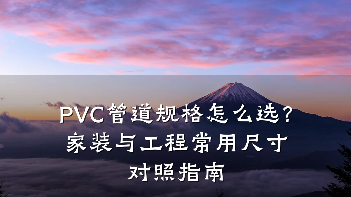 PVC管道规格怎么选?家装与工程常用尺寸对照指南