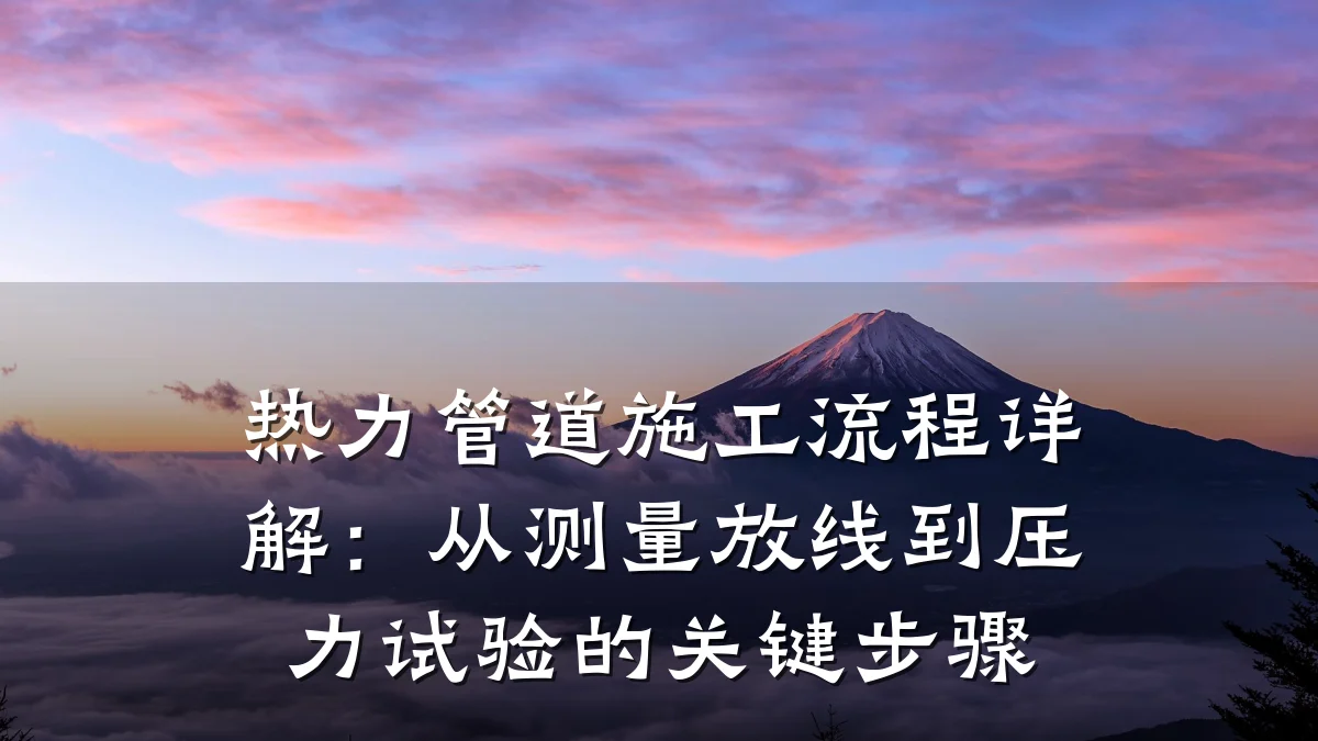热力管道施工流程详解:从测量放线到压力试验的关键步骤