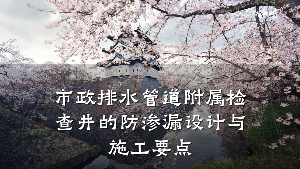 市政排水管道附属检查井的防渗漏设计与施工要点