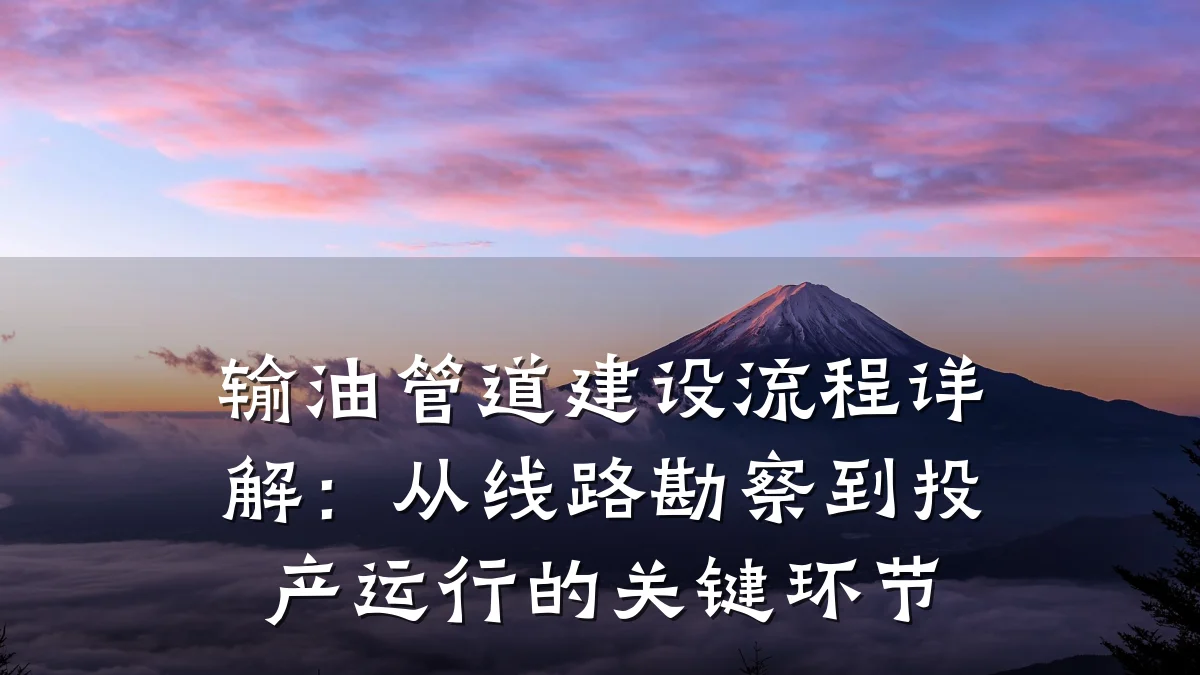 输油管道建设流程详解:从线路勘察到投产运行的关键环节