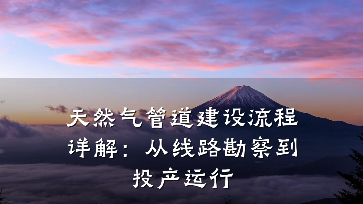 天然气管道建设流程详解：从线路勘察到投产运行
