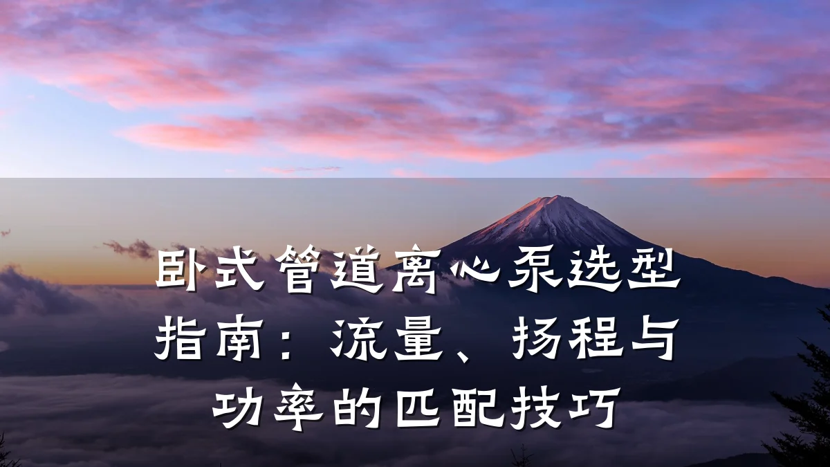 卧式管道离心泵选型指南:流量、扬程与功率的匹配技巧