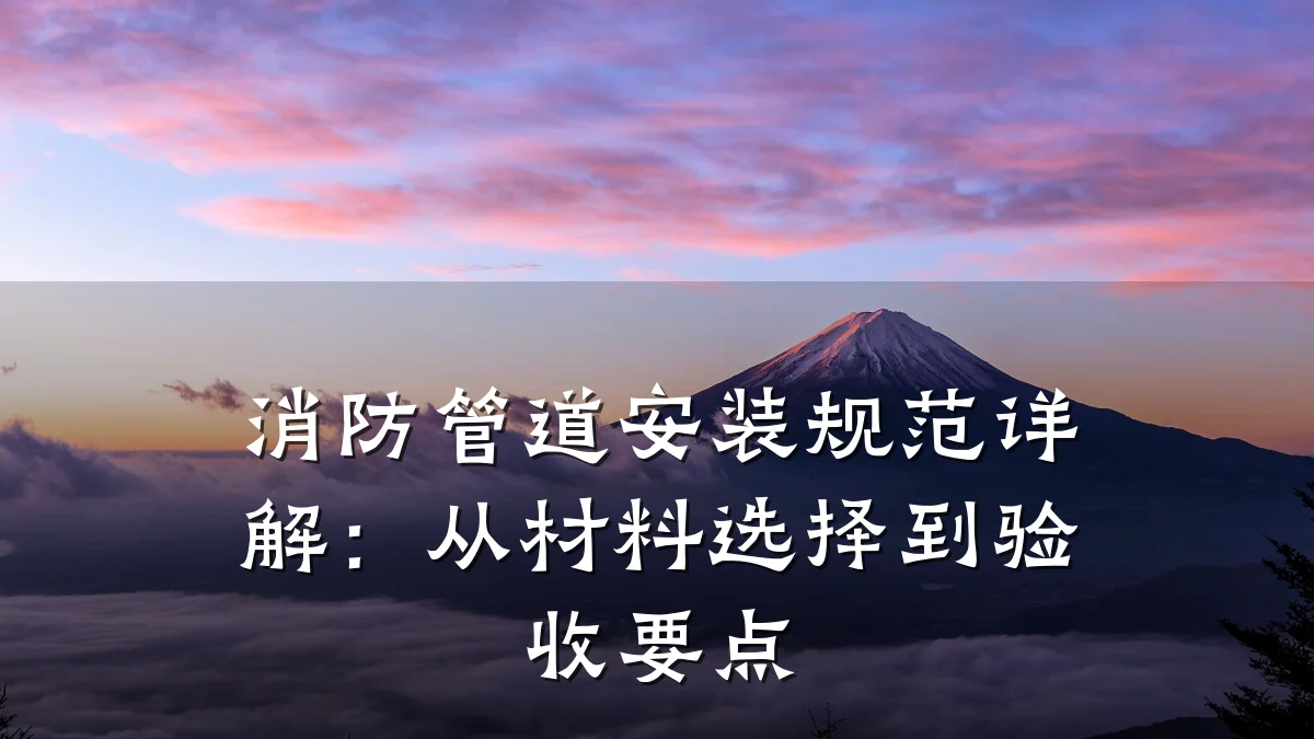 消防管道安装规范详解:从材料选择到验收要点