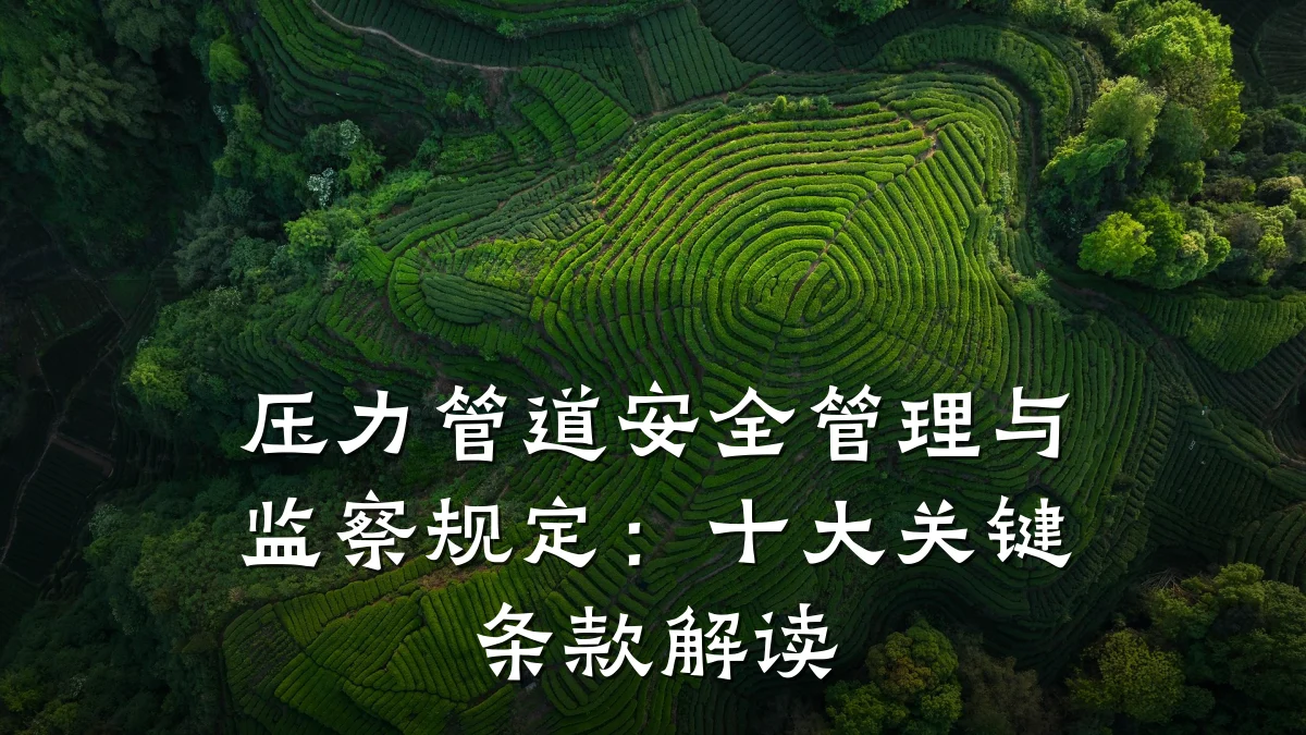 压力管道安全管理与监察规定:十大关键条款解读