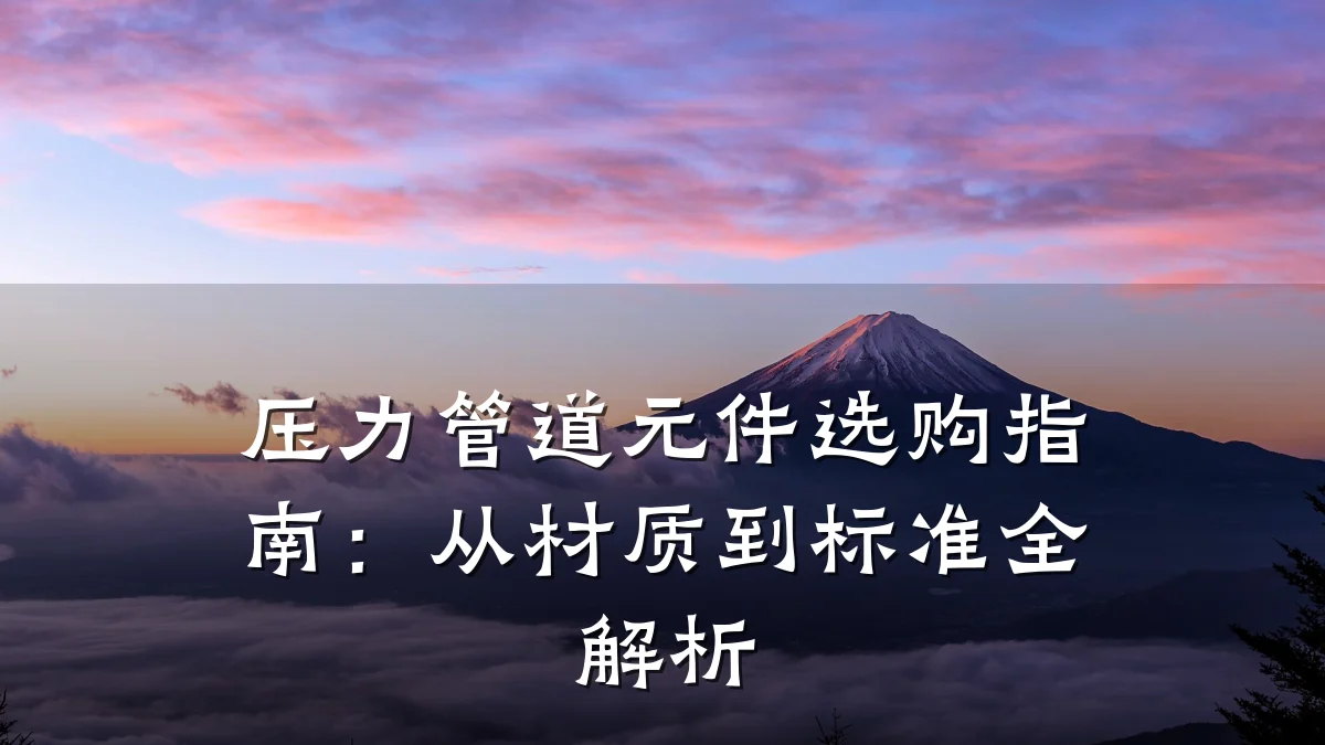 压力管道元件选购指南:从材质到标准全解析