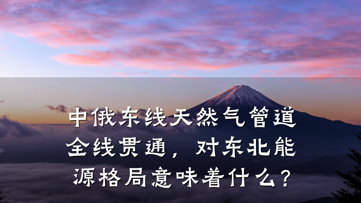 中俄东线天然气管道全线贯通,对东北能源格局意味着什么?