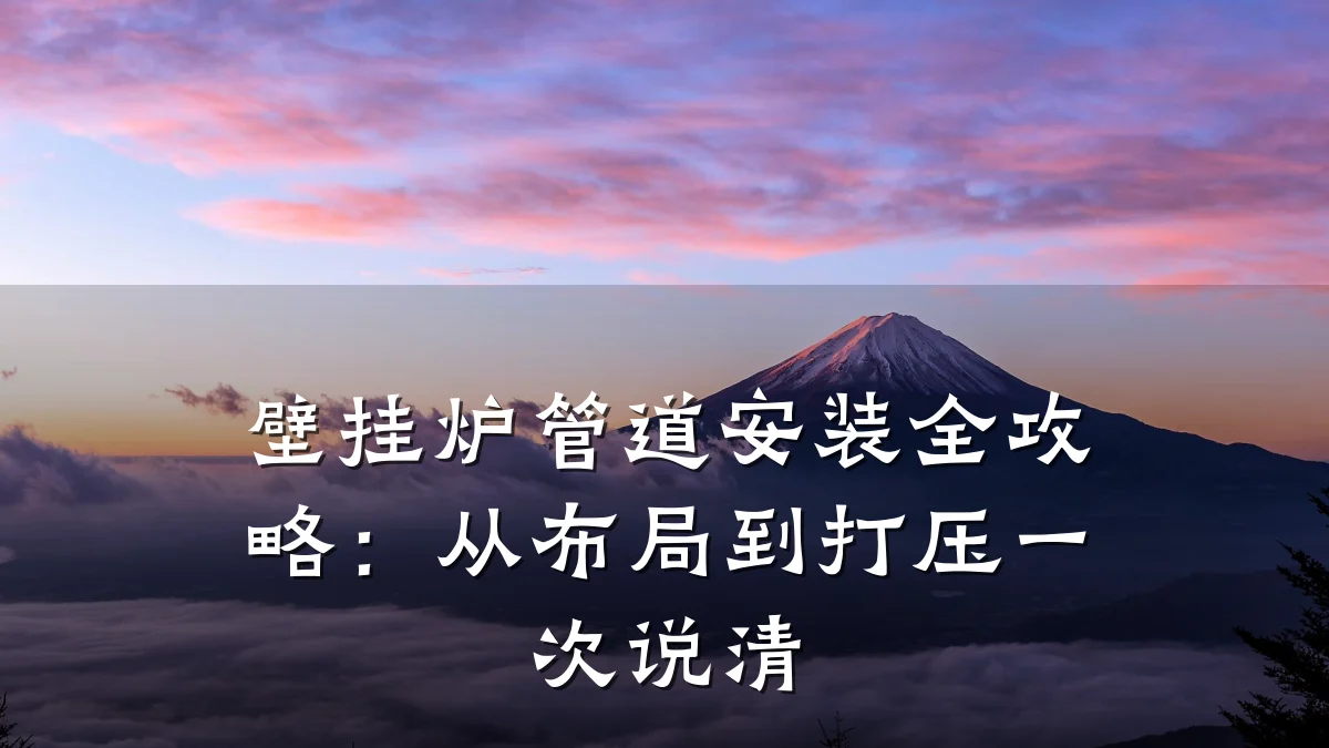 壁挂炉管道安装全攻略:从布局到打压一次说清