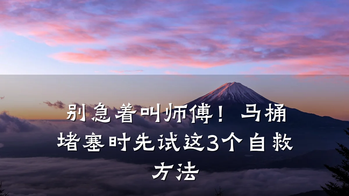 别急着叫师傅!马桶堵塞时先试这3个自救方法
