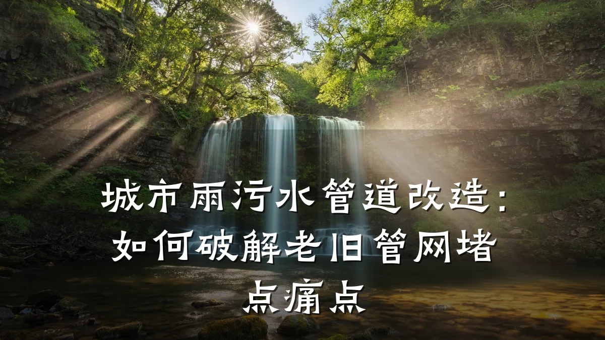 城市雨污水管道改造：如何破解老旧管网堵点痛点
