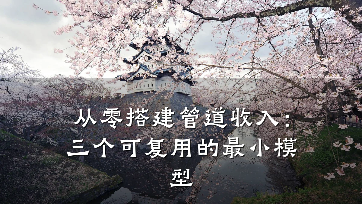 从零搭建管道收入:三个可复用的最小模型