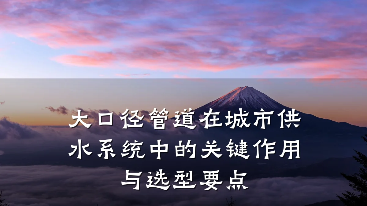 大口径管道在城市供水系统中的关键作用与选型要点