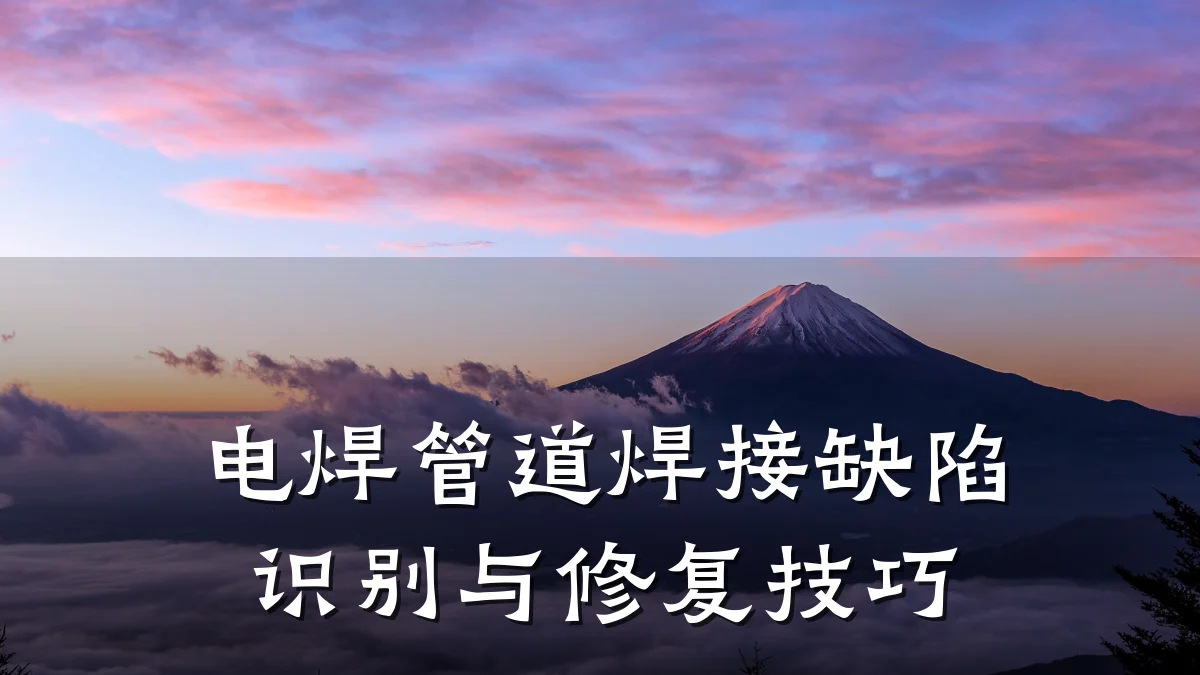 电焊管道焊接缺陷识别与修复技巧