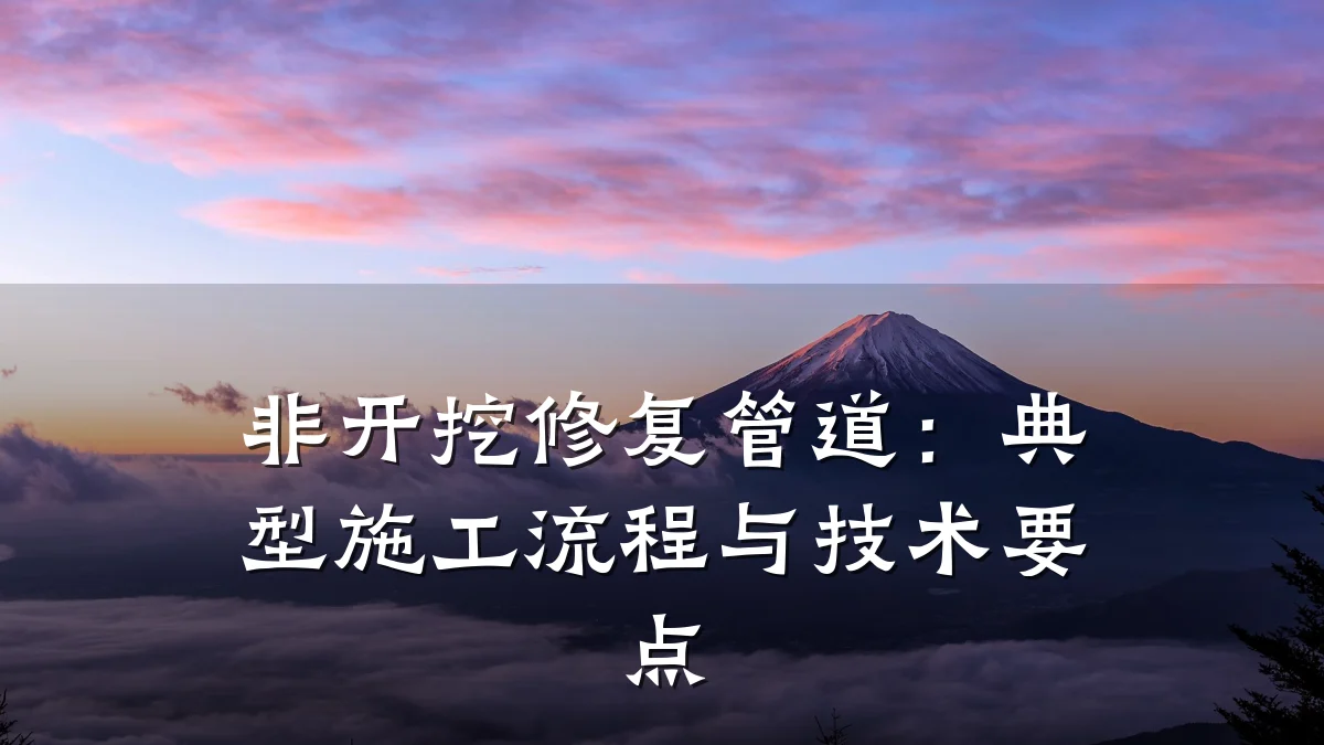 非开挖修复管道:典型施工流程与技术要点