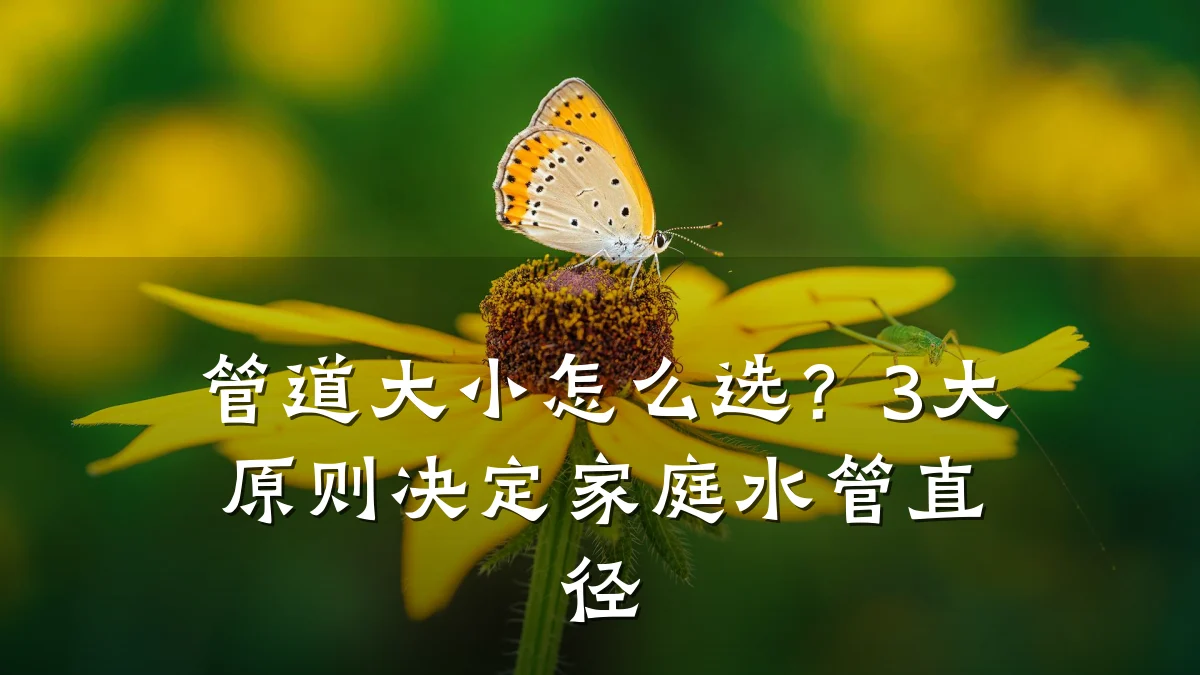 管道大小怎么选?3大原则决定家庭水管直径