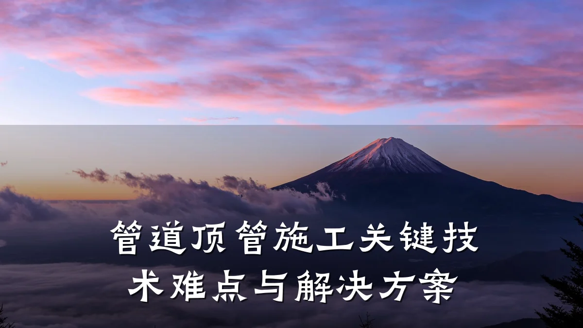 管道顶管施工关键技术难点与解决方案