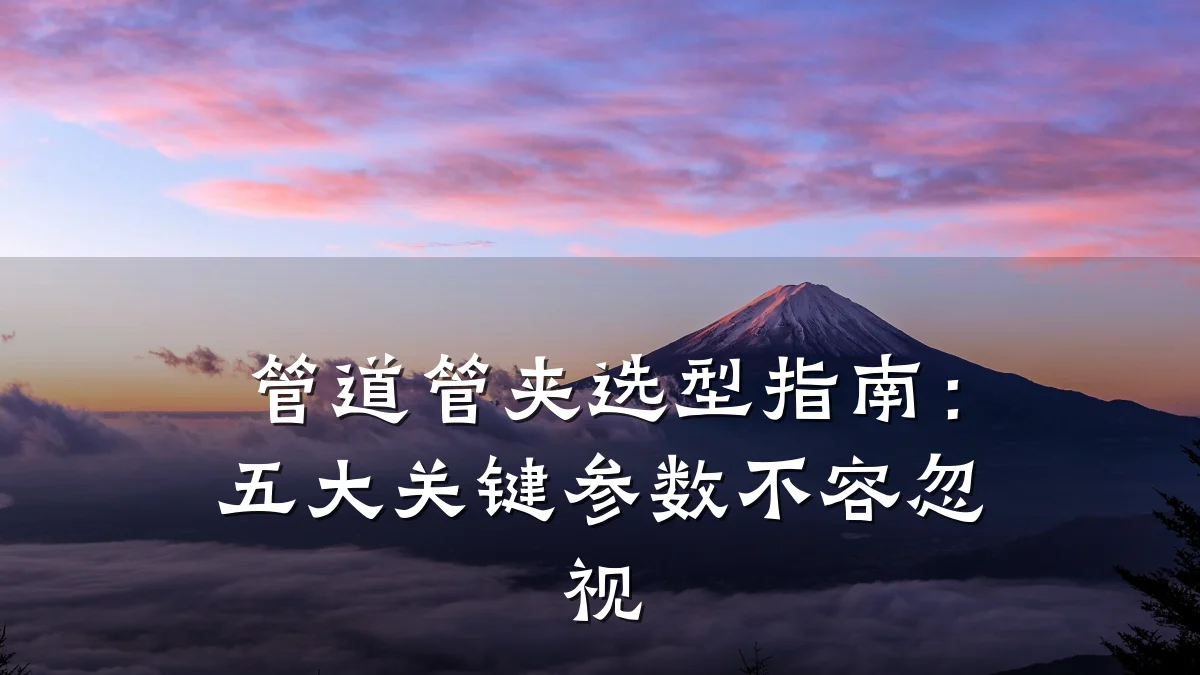 管道管夹选型指南:五大关键参数不容忽视