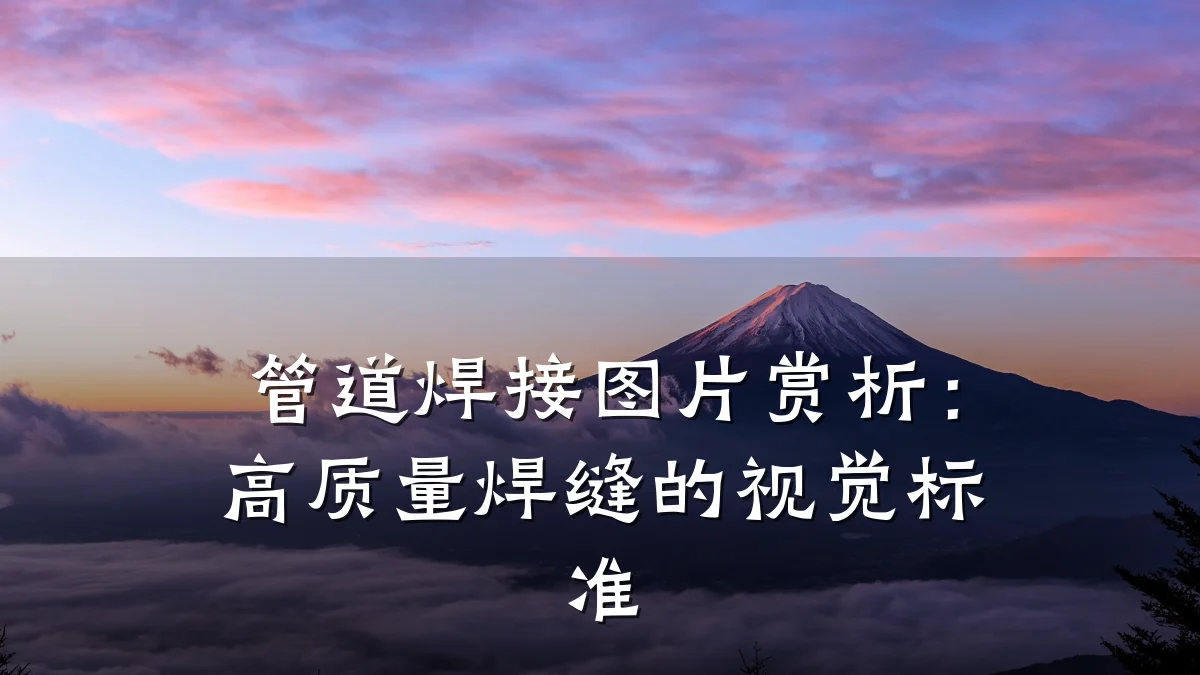 管道焊接图片赏析:高质量焊缝的视觉标准