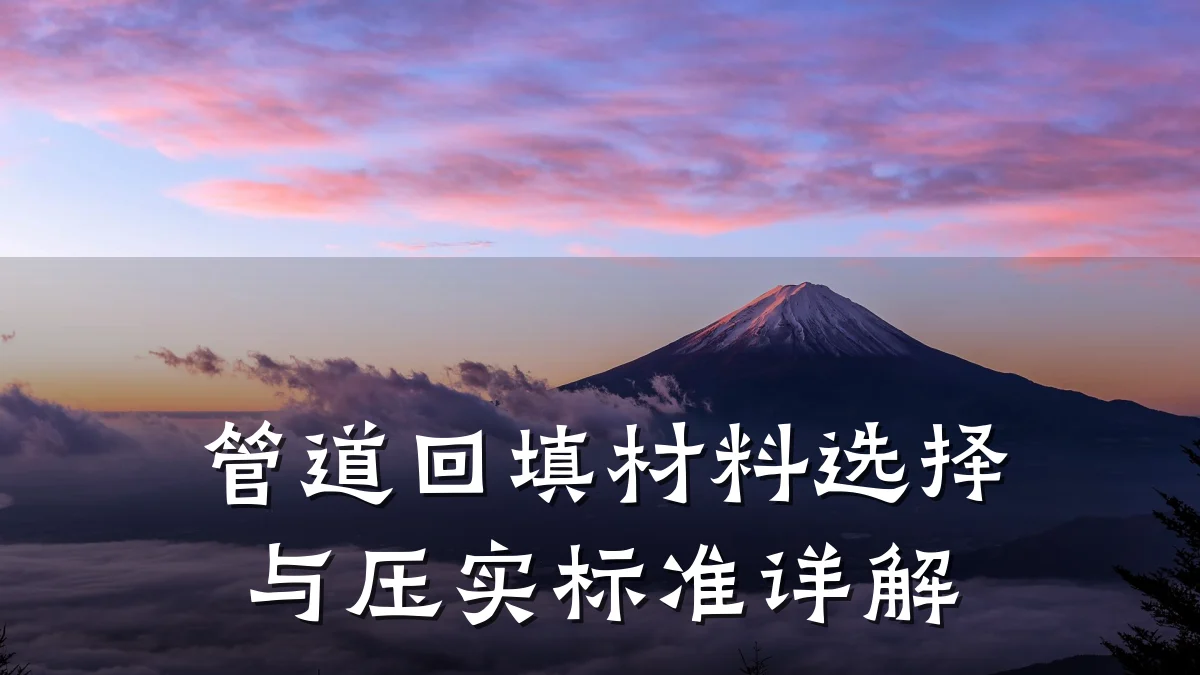 管道回填材料选择与压实标准详解
