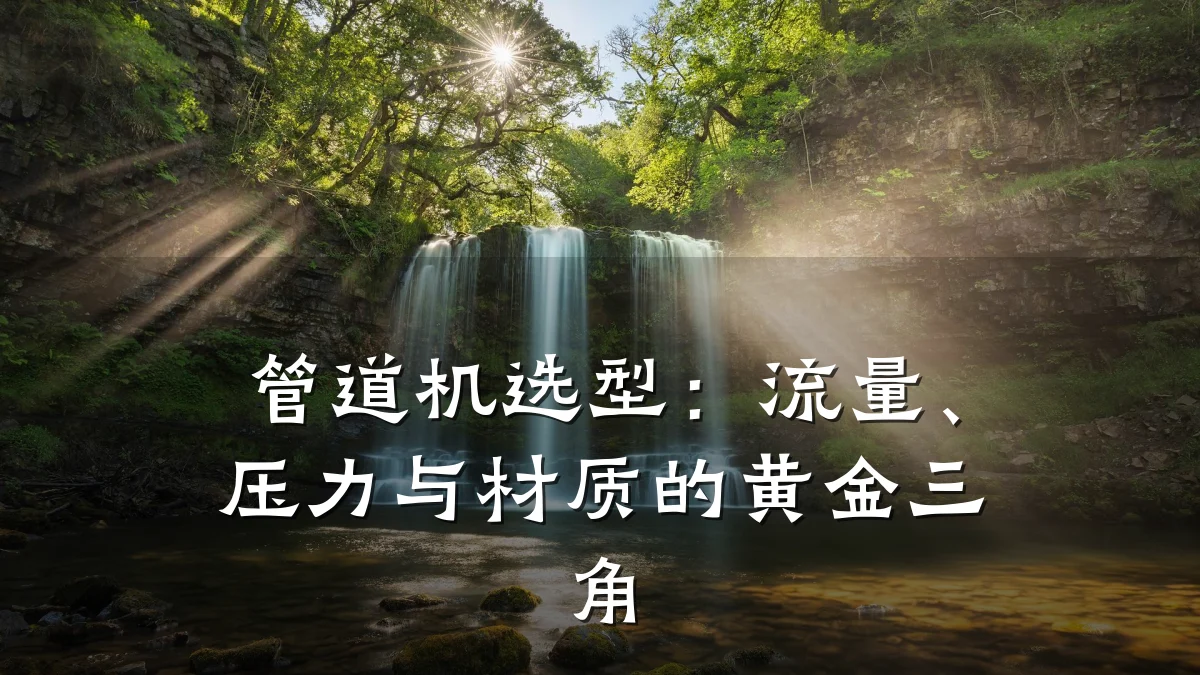 管道机选型:流量、压力与材质的黄金三角