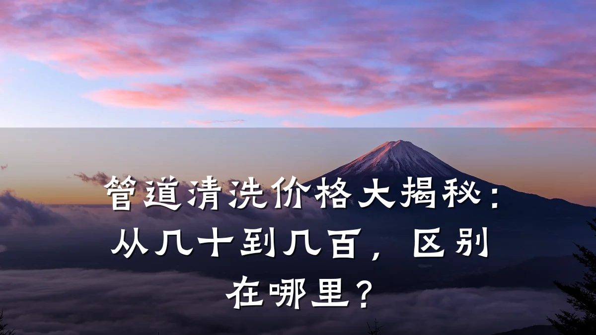 管道清洗价格大揭秘:从几十到几百,区别在哪里?