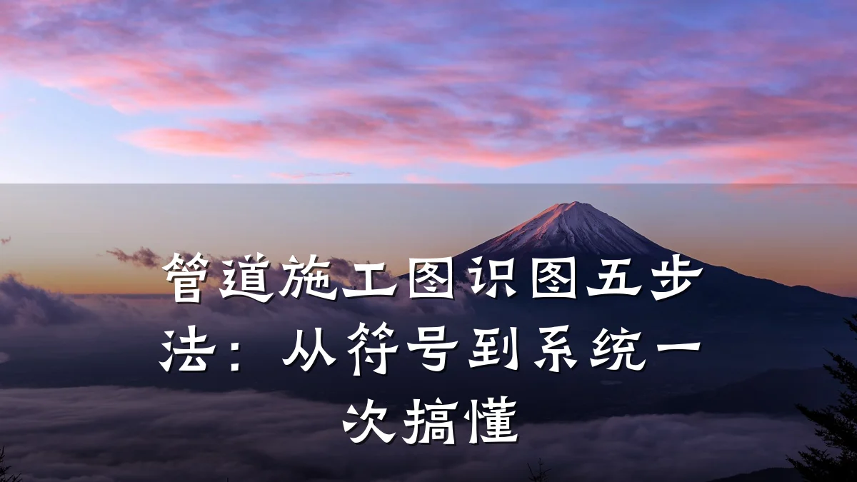 管道施工图识图五步法:从符号到系统一次搞懂