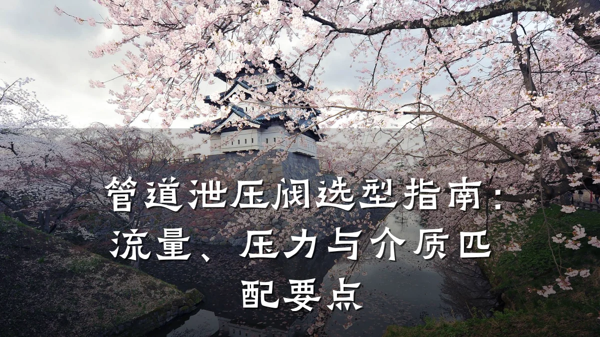 管道泄压阀选型指南:流量、压力与介质匹配要点