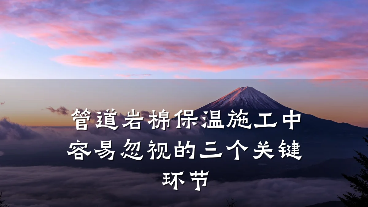 管道岩棉保温施工中容易忽视的三个关键环节