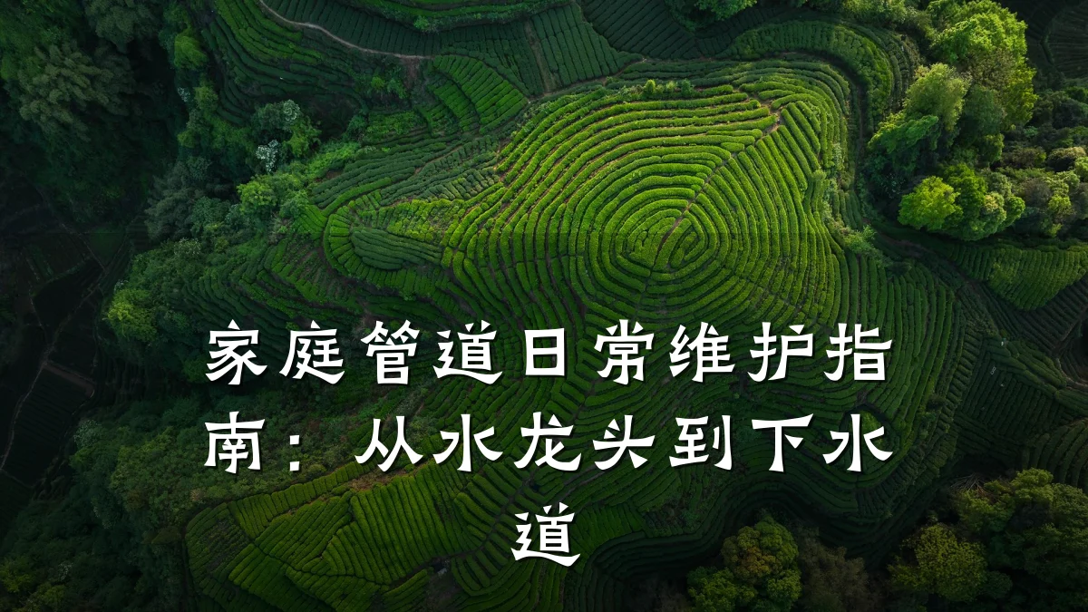 家庭管道日常维护指南:从水龙头到下水道