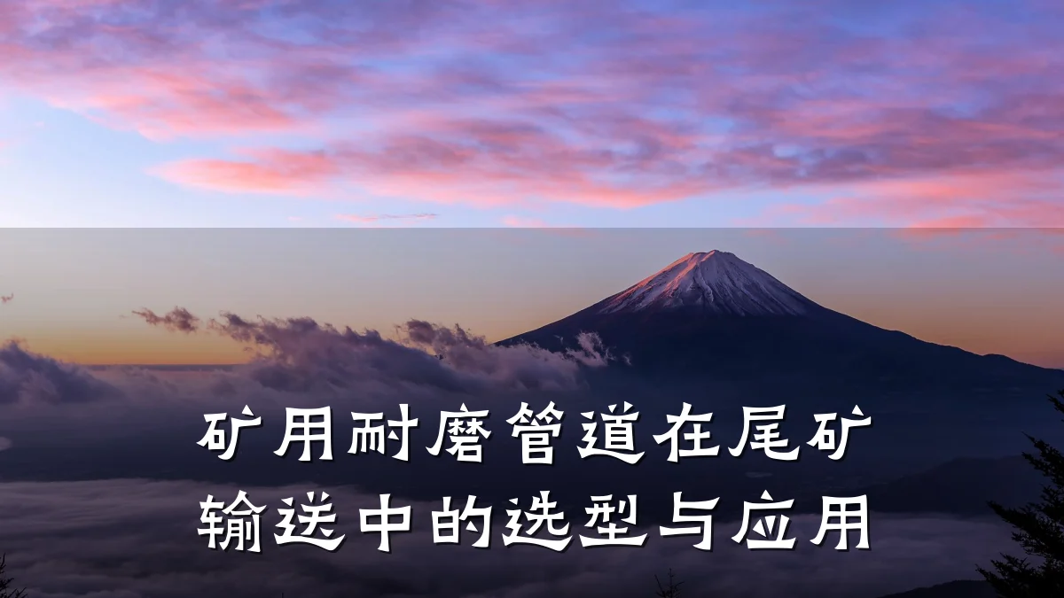 矿用耐磨管道在尾矿输送中的选型与应用