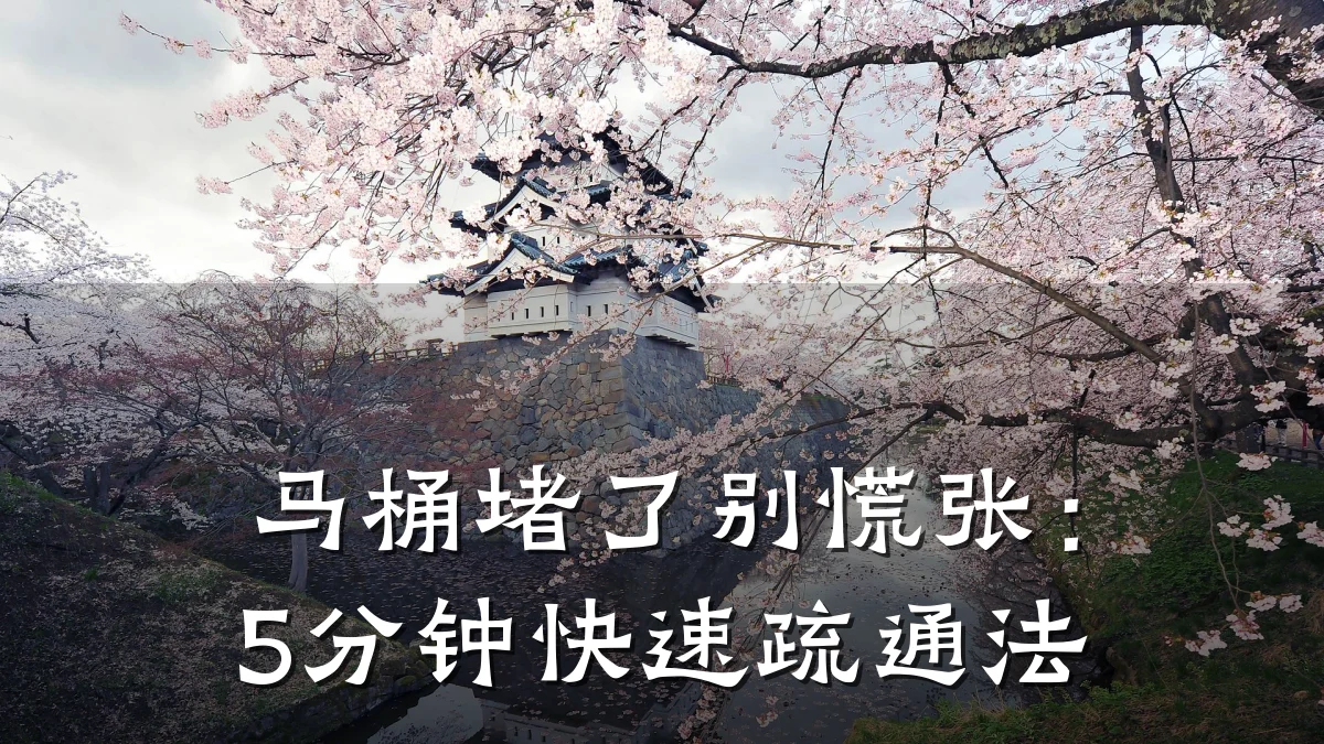 马桶堵了别慌张:5分钟快速疏通法