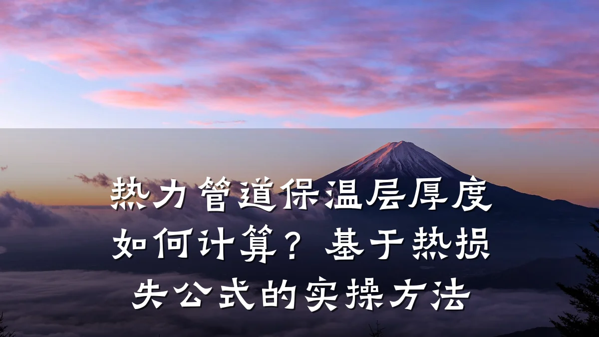 热力管道保温层厚度如何计算?基于热损失公式的实操方法
