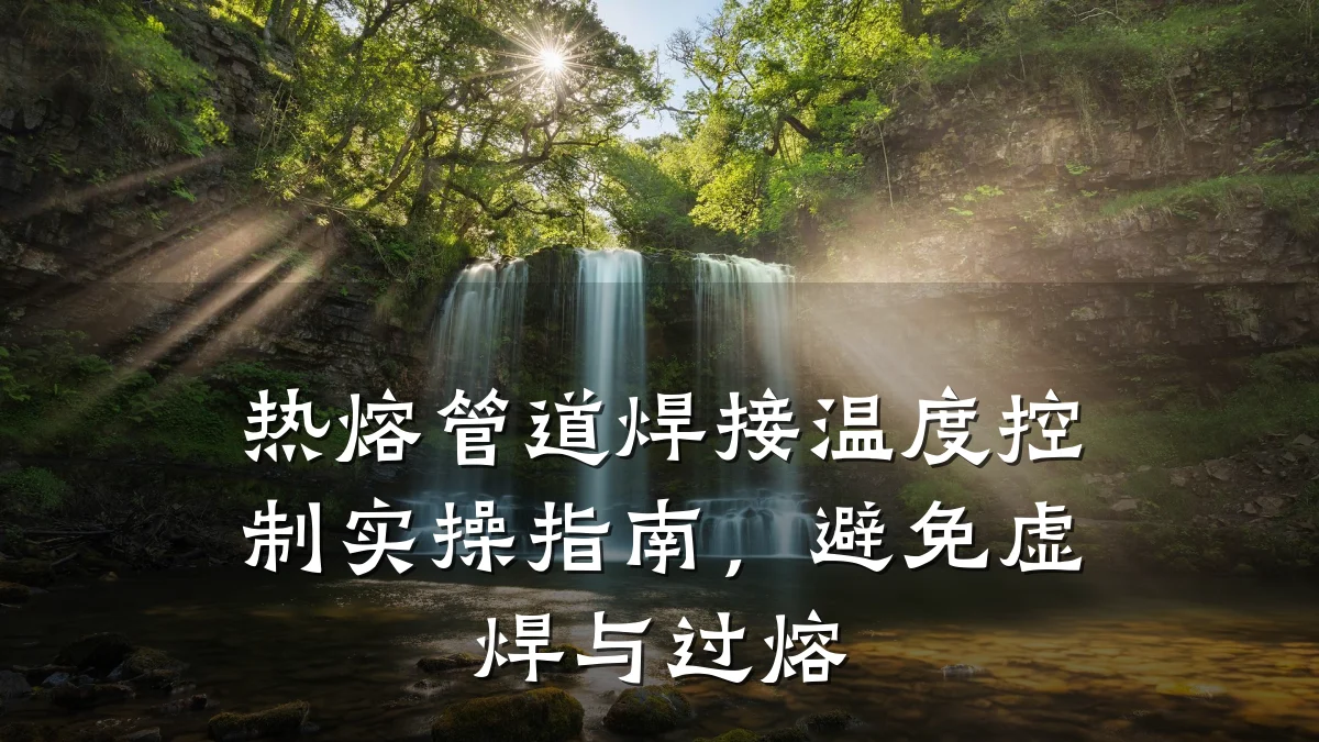 热熔管道焊接温度控制实操指南,避免虚焊与过熔